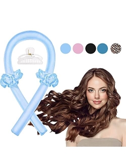 Aoshet Heatless Hair Curlers, No Heat Curling Rod Headband for Long Hair, Soft Silk Roller to Sleep in with Hair Clip and Hair Ties for DIY Hair Styling (Leopard)