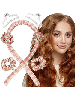 Mimoji Heatless Curling Rod Silk Headband, No Heat Curls Hair Rollers with Ribbons Sleeping Soft Wave Formers Hair Curlers DIY Hair Styling Tools for Long Medium Hair