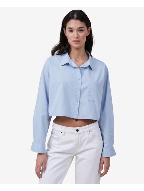 COTTON ON Women's Cropped Dad Shirt