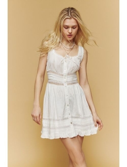 UO Angelina Lace-Inset Mini Dress