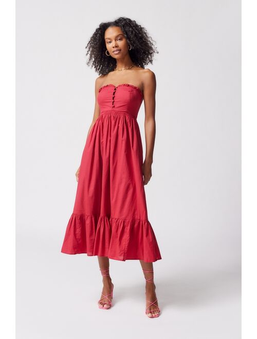 Urban Outfitters UO Robyn Strapless Midi Dress