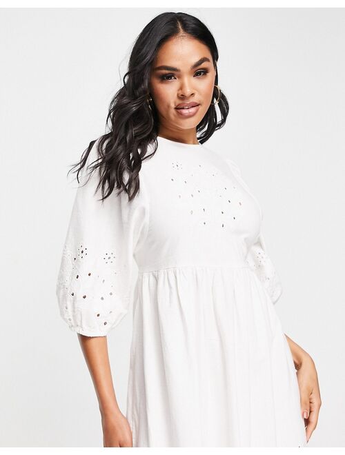 Damson Madder eyelet maxi beach dress in white