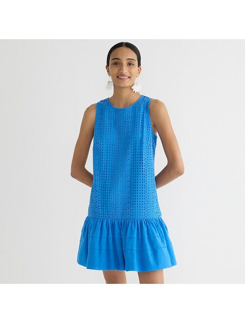 J.Crew Pleated-hem shift dress in eyelet