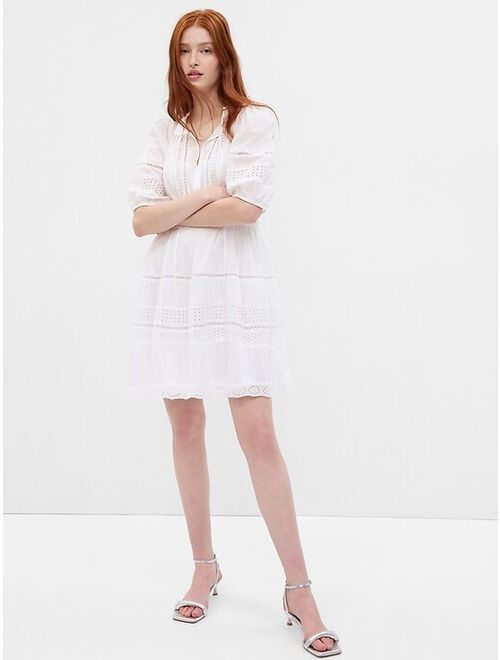 Gap Puff Sleeve Lace Mini Dress