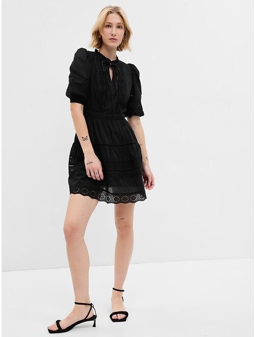 Gap Puff Sleeve Lace Mini Dress