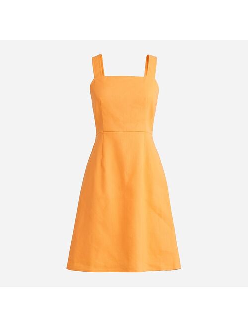 J.Crew Squareneck A-line dress in stretch linen