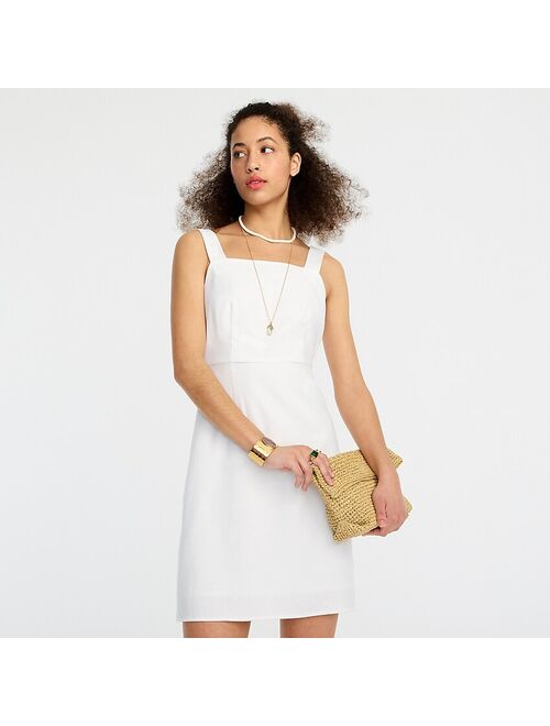 J.Crew Squareneck A-line dress in stretch linen