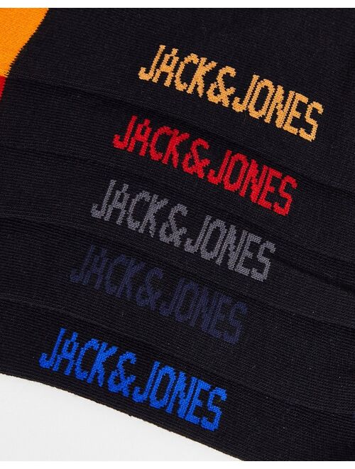 Jack & Jones 5-pack sneaker socks in multi