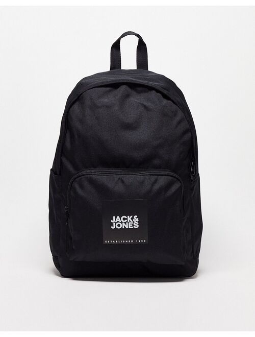Jack & Jones logo backpack in black
