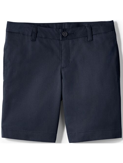 LANDS' END Child School Uniform Girls Plus Plain Front Blend Chino Shorts