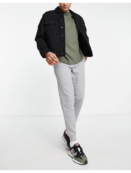 Jack & Jones Essentials slim sweatpants in light gray