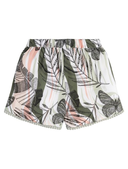 GUESS Big Girls Soft Woven Poplin All Over Print Elastic Waistband Shorts