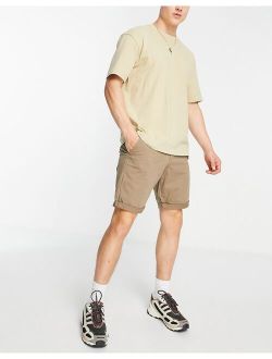 Intelligence slim fit chino shorts in sand