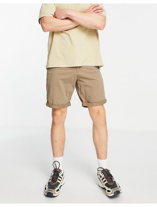 Jack & Jones Intelligence slim fit chino shorts in sand