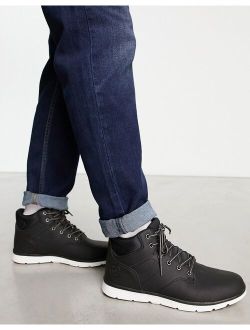 faux leather hiker boot in black