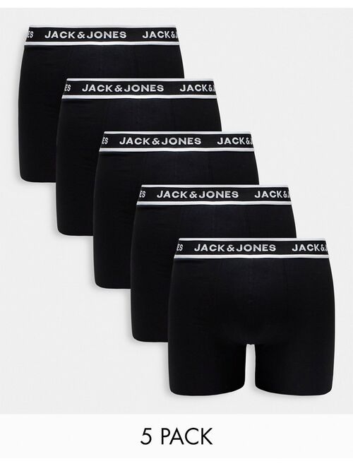 Jack & Jones 5-pack boxer briefs in black