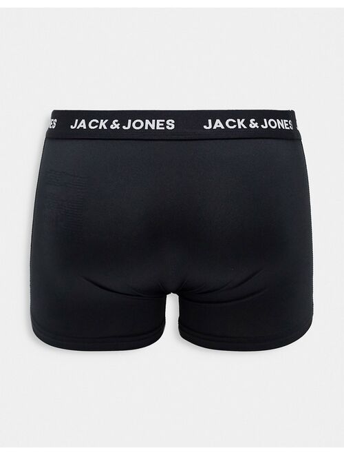 Jack & Jones 3 pack microfibre trunks in black