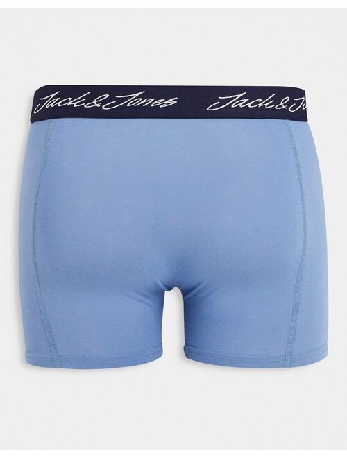 Jack & Jones 3 pack trunks in green and blue stripe