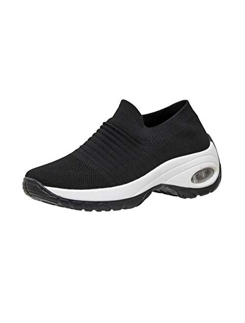 CUSHIONAIRE Women's Breeze Stretch Knit Slip on Sneaker +Memory Foam & LiteSole Technology