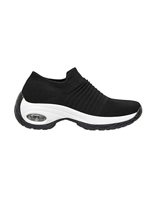 CUSHIONAIRE Women's Breeze Stretch Knit Slip on Sneaker +Memory Foam & LiteSole Technology