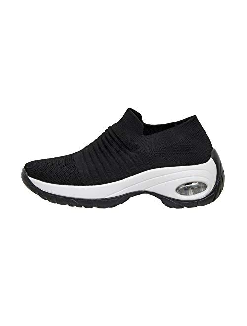 CUSHIONAIRE Women's Breeze Stretch Knit Slip on Sneaker +Memory Foam & LiteSole Technology