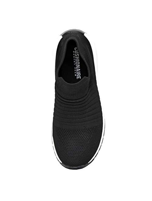 CUSHIONAIRE Women's Breeze Stretch Knit Slip on Sneaker +Memory Foam & LiteSole Technology