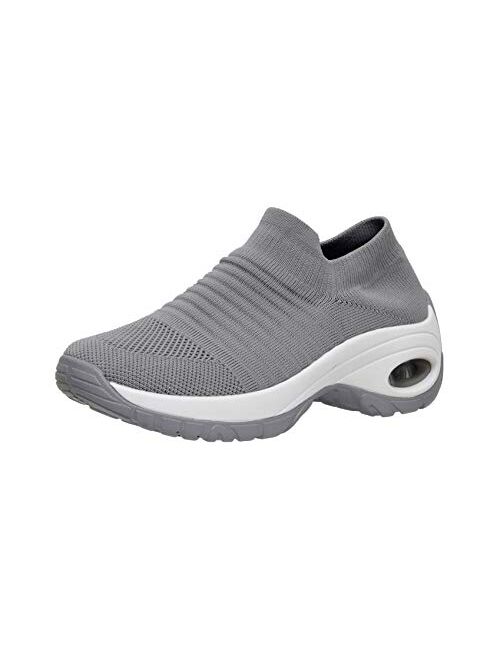 CUSHIONAIRE Women's Breeze Stretch Knit Slip on Sneaker +Memory Foam & LiteSole Technology