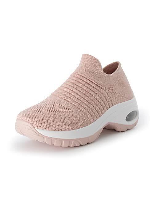 CUSHIONAIRE Women's Breeze Stretch Knit Slip on Sneaker +Memory Foam & LiteSole Technology