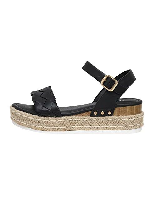 CUSHIONAIRE Women's Mae woven espadrille wedge sandal