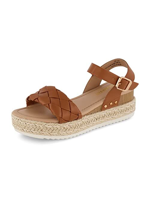 CUSHIONAIRE Women's Mae woven espadrille wedge sandal