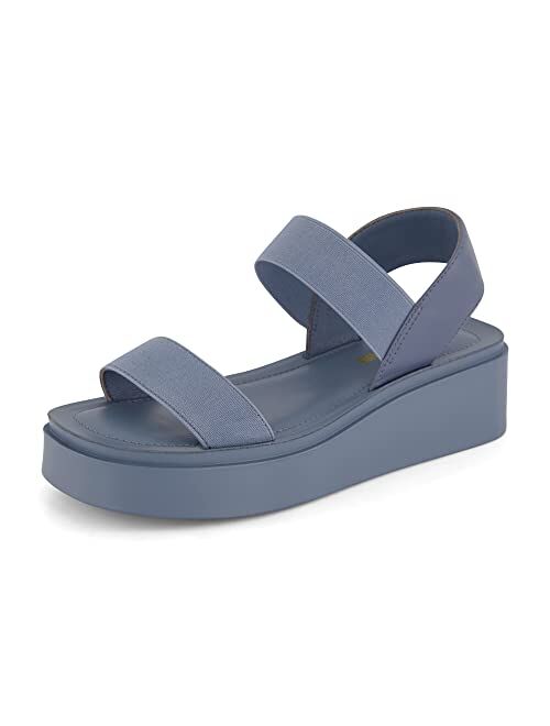 CUSHIONAIRE Women's Pilar stretch platform sandal with +Memory Foam