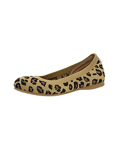 CUSHIONAIRE Women's Tyra Knit Flat with +Memory Foam and Wide Widths Available