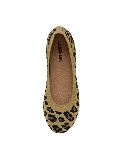 CUSHIONAIRE Women's Tyra Knit Flat with +Memory Foam and Wide Widths Available