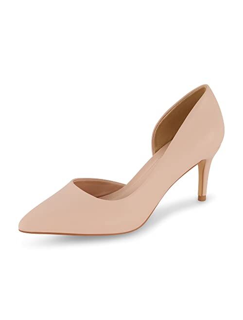 CUSHIONAIRE Women's Parma Dress Pump +Memory Foam, Wide Widths Available, Nude 8 W