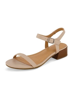 Women's Fontana one band block heel sandal  Memory Foam, Wide Widths Available