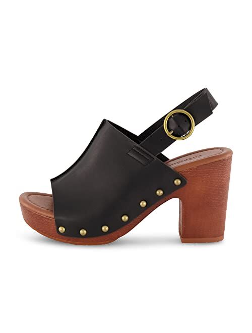 CUSHIONAIRE Women's Sisi Faux Wood Sandal +Comfort Foam & LiteSole Technology, Wide Widths Available