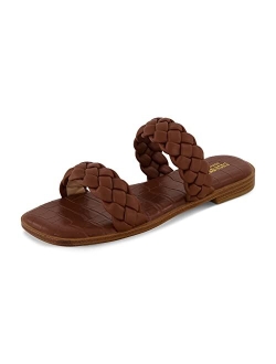 Women's Vicki braided slide sandal  Memory Foam, Wide Widths Available