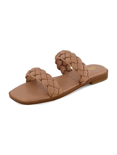 CUSHIONAIRE Women's Vicki braided slide sandal +Memory Foam, Wide Widths Available