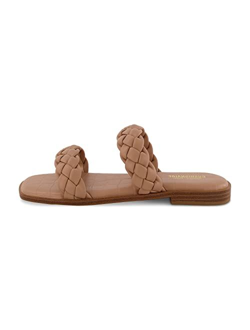 CUSHIONAIRE Women's Vicki braided slide sandal +Memory Foam, Wide Widths Available