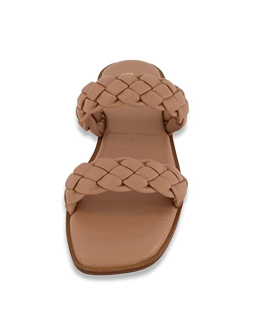 CUSHIONAIRE Women's Vicki braided slide sandal +Memory Foam, Wide Widths Available