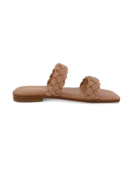 CUSHIONAIRE Women's Vicki braided slide sandal +Memory Foam, Wide Widths Available