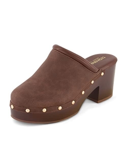 Women's Guest Faux Wood Clog with Memory Foam Padding, Wide Widths Available