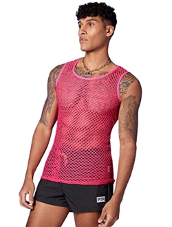 Men's Metallic Tank Top T Shirt Sleeveless Round Neck Club Party Top