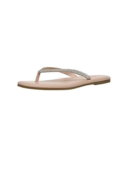 CUSHIONAIRE Women's Ciara Jeweled Flip Flop Sandal with Memory Foam