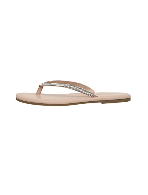 CUSHIONAIRE Women's Ciara Jeweled Flip Flop Sandal with Memory Foam