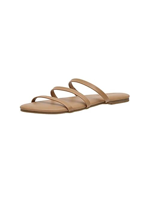 CUSHIONAIRE Women's Capri slide Flip Flop Sandal with Memory Foam