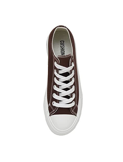 CUSHIONAIRE Women's Vince Low top Canvas Sneaker +Memory Foam