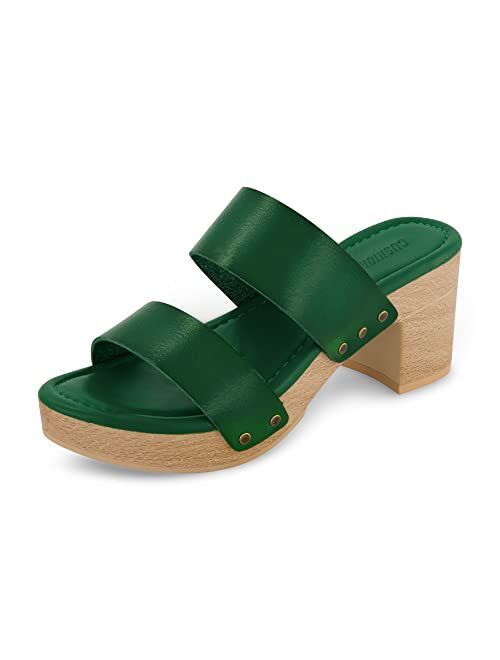 CUSHIONAIRE Women's Sky Faux Wood Sandal +Comfort Foam & LiteSole Technology