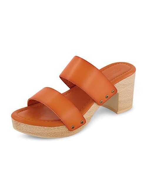 CUSHIONAIRE Women's Sky Faux Wood Sandal +Comfort Foam & LiteSole Technology