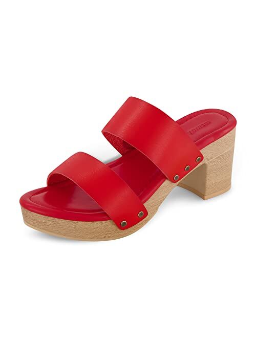 CUSHIONAIRE Women's Sky Faux Wood Sandal +Comfort Foam & LiteSole Technology